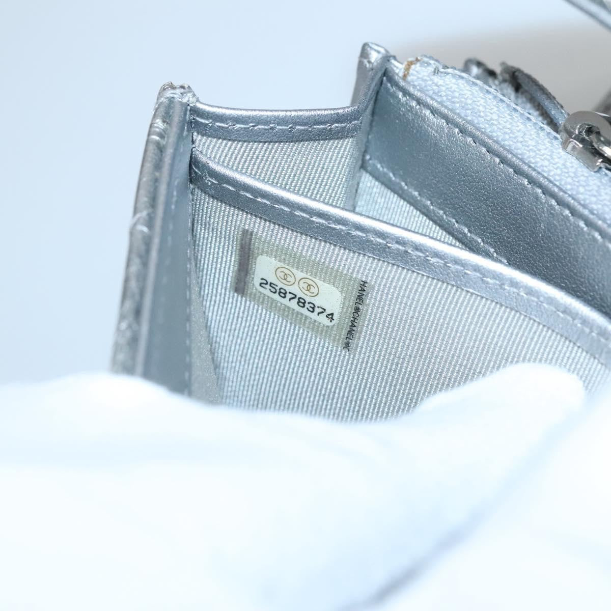 Chanel L-Flap Wallet Chevron Patent, SILVER, PATENT_LEATHER, Wallets