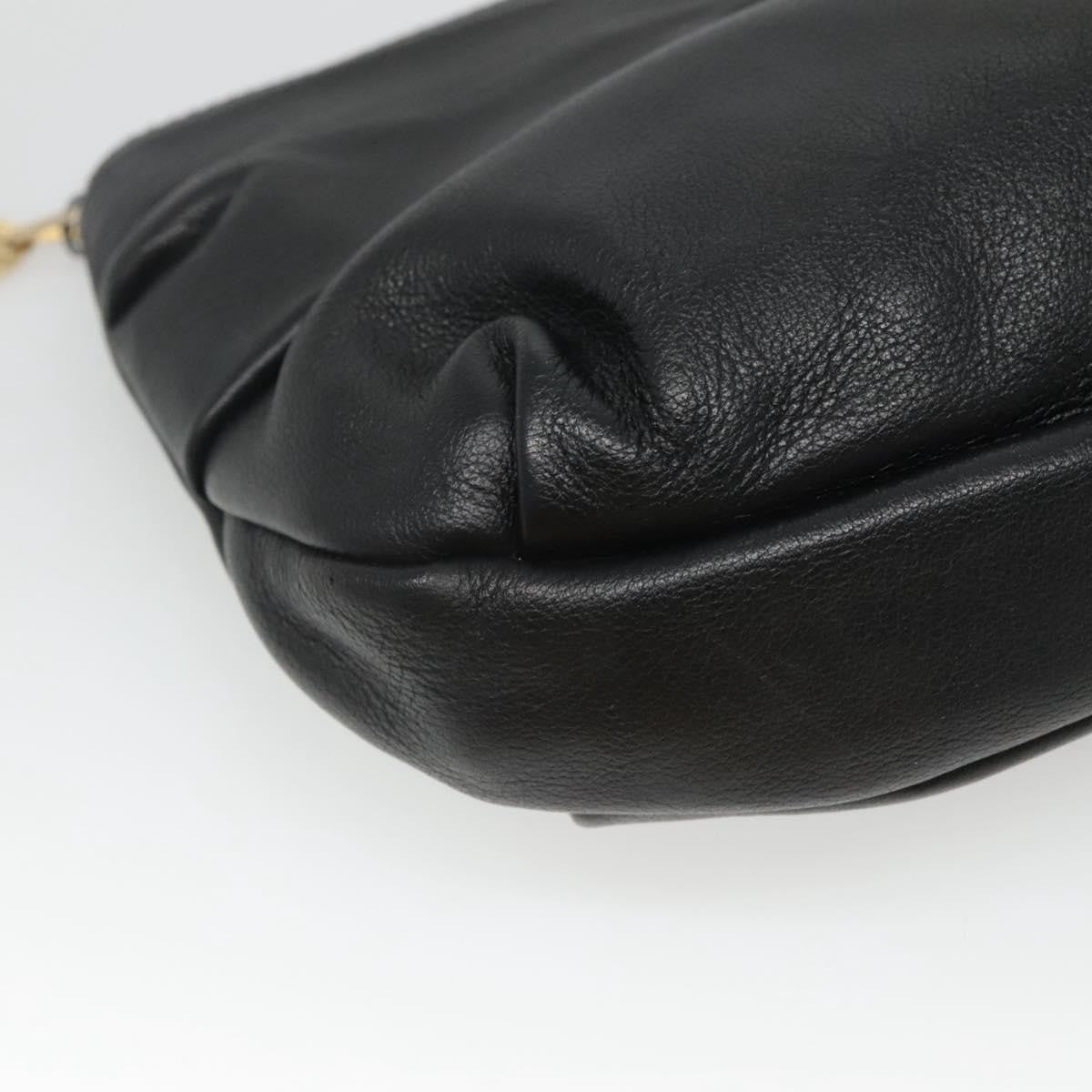 Christian Dior CD Zip Pouch Leather, BLACK, LEATHER, Clutche & pouche