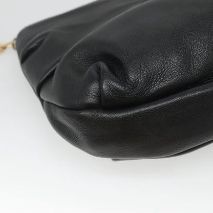 Christian Dior CD Zip Pouch Leather, BLACK, LEATHER, Clutche & pouche