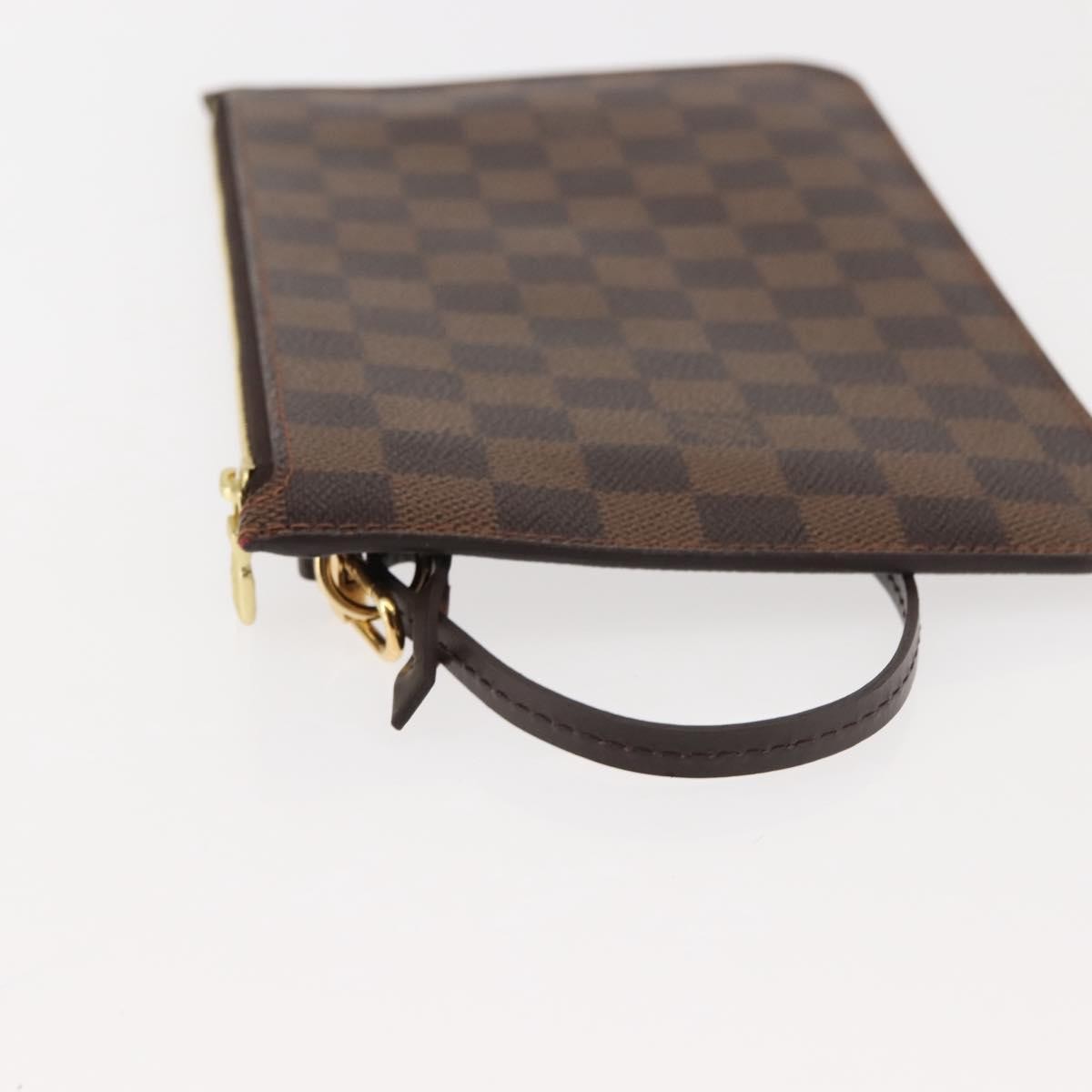 Louis Vuitton Neverfull Pochette Damier, BROWN, CANVAS, Clutche & pouche