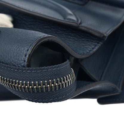 Celine Luggage Bag Grainy Leather, Navy, Leather, Handbag