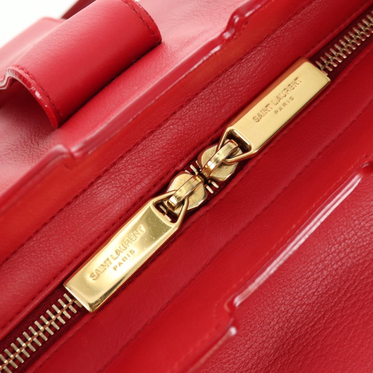Saint Laurent Classic Y Cabas Leather, RED, LEATHER, Handbag