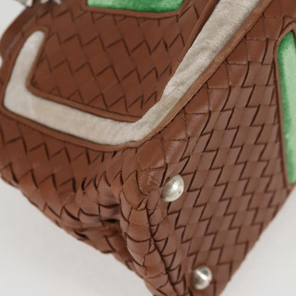Bottega Veneta Intrecciato Leather, BROWN, LEATHER, Handbag