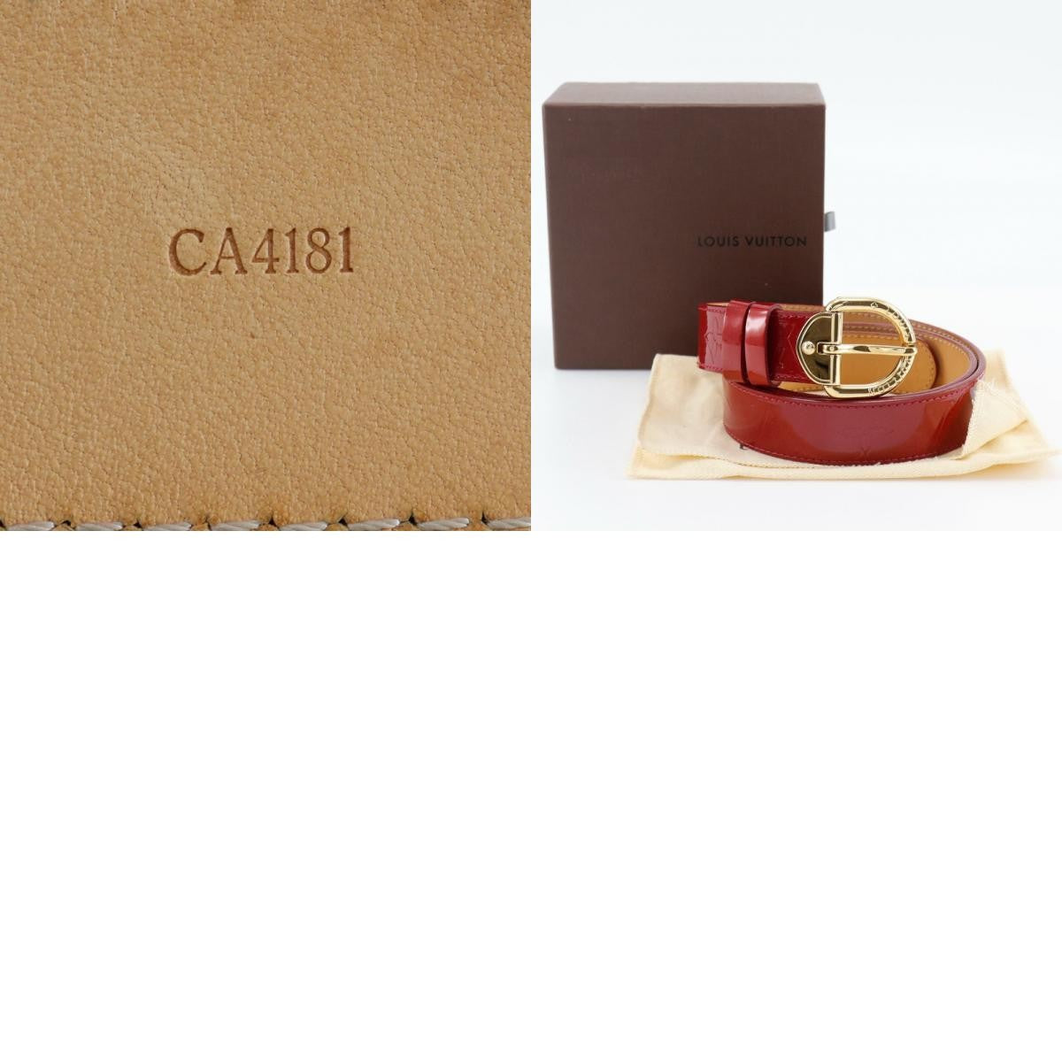 Louis Vuitton Ceinture Belt Monogram Vernis, RED, PATENT_LEATHER, Belts