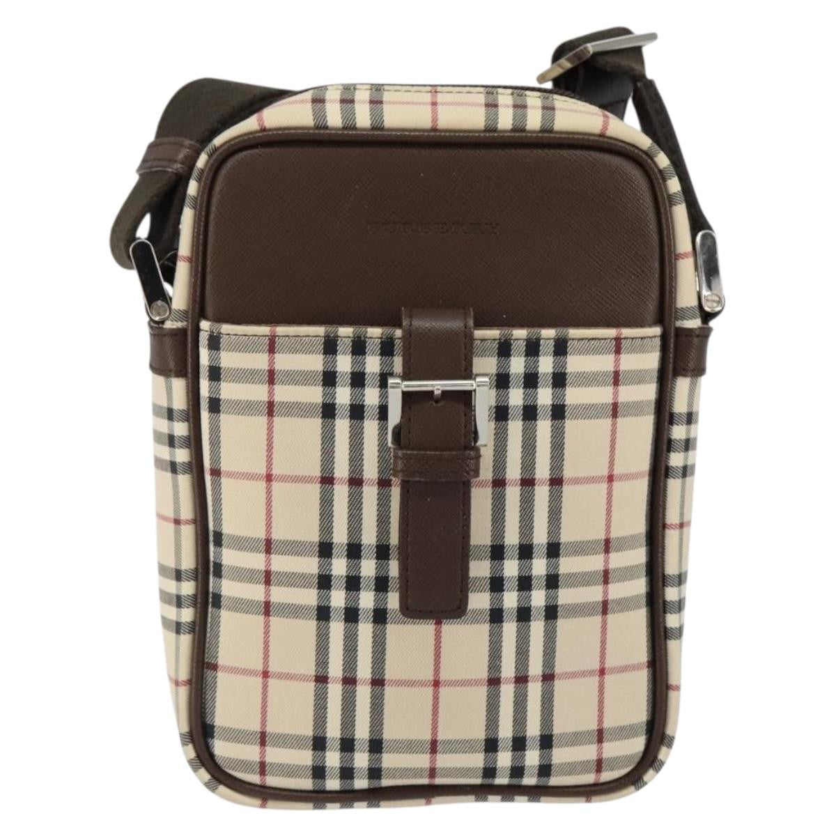 Burberry Nova check Shoulder bag Canvas and Leather, BEIGE, CANVAS, Shoulder bag