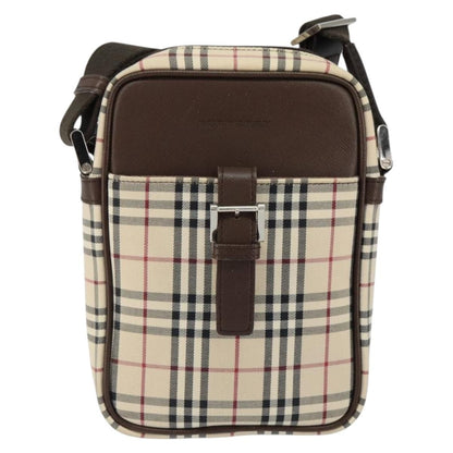 Burberry Nova check Shoulder bag Canvas and Leather, BEIGE, CANVAS, Shoulder bag