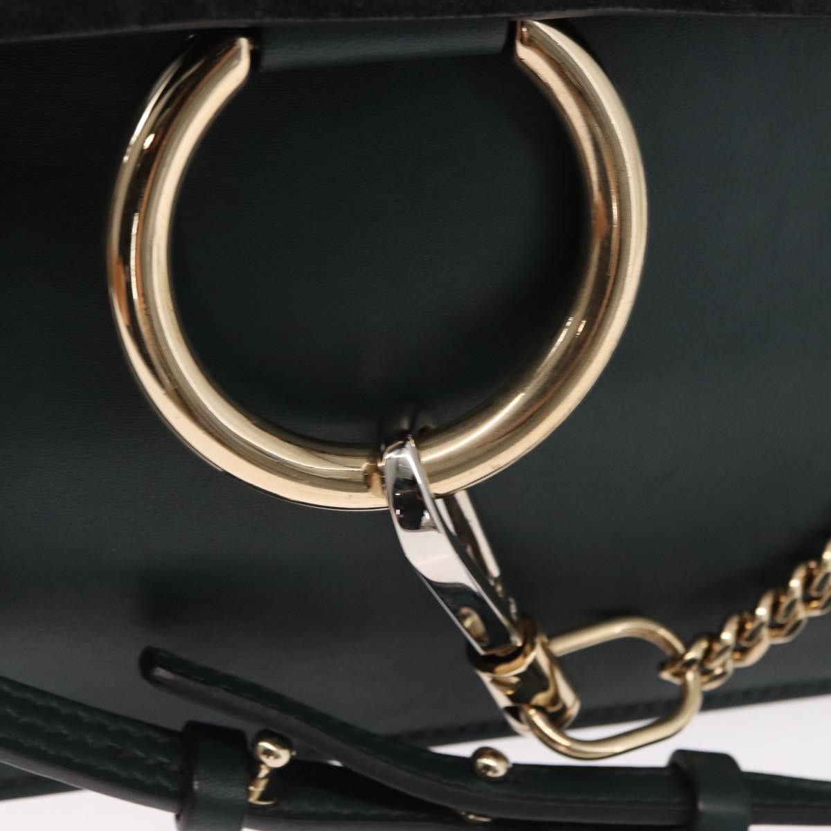 Chloe Faye Shoulder Bag Leather and Suede, KHAKI, SUEDE, Shoulder bag