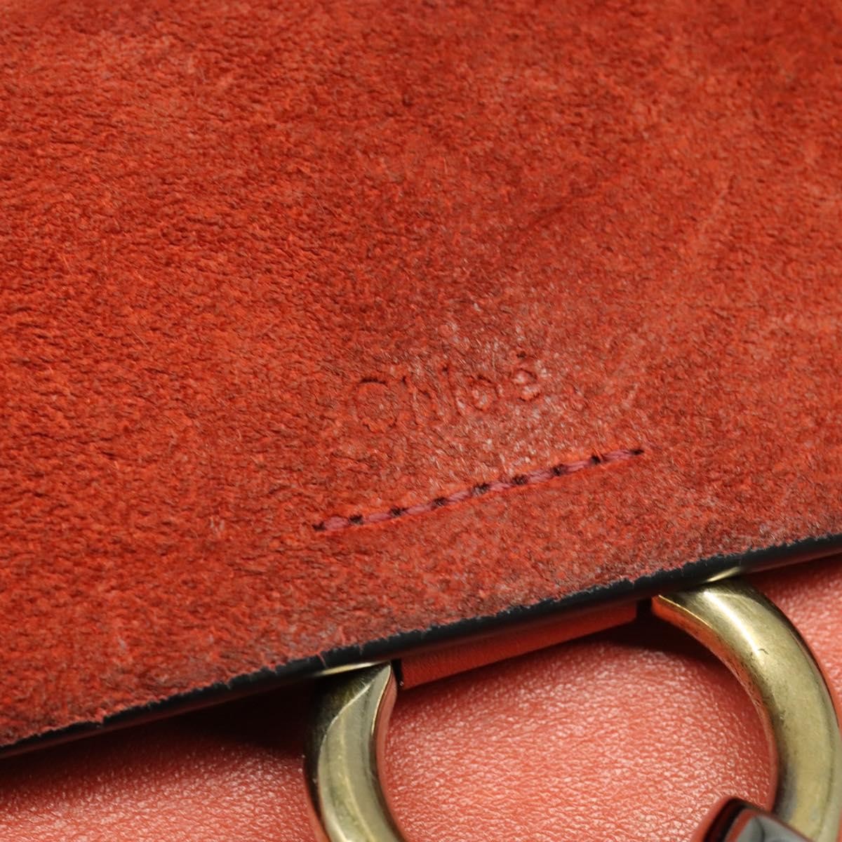 Chloe Faye Crossbody Leather and Suede, RED, SUEDE, Shoulder bag