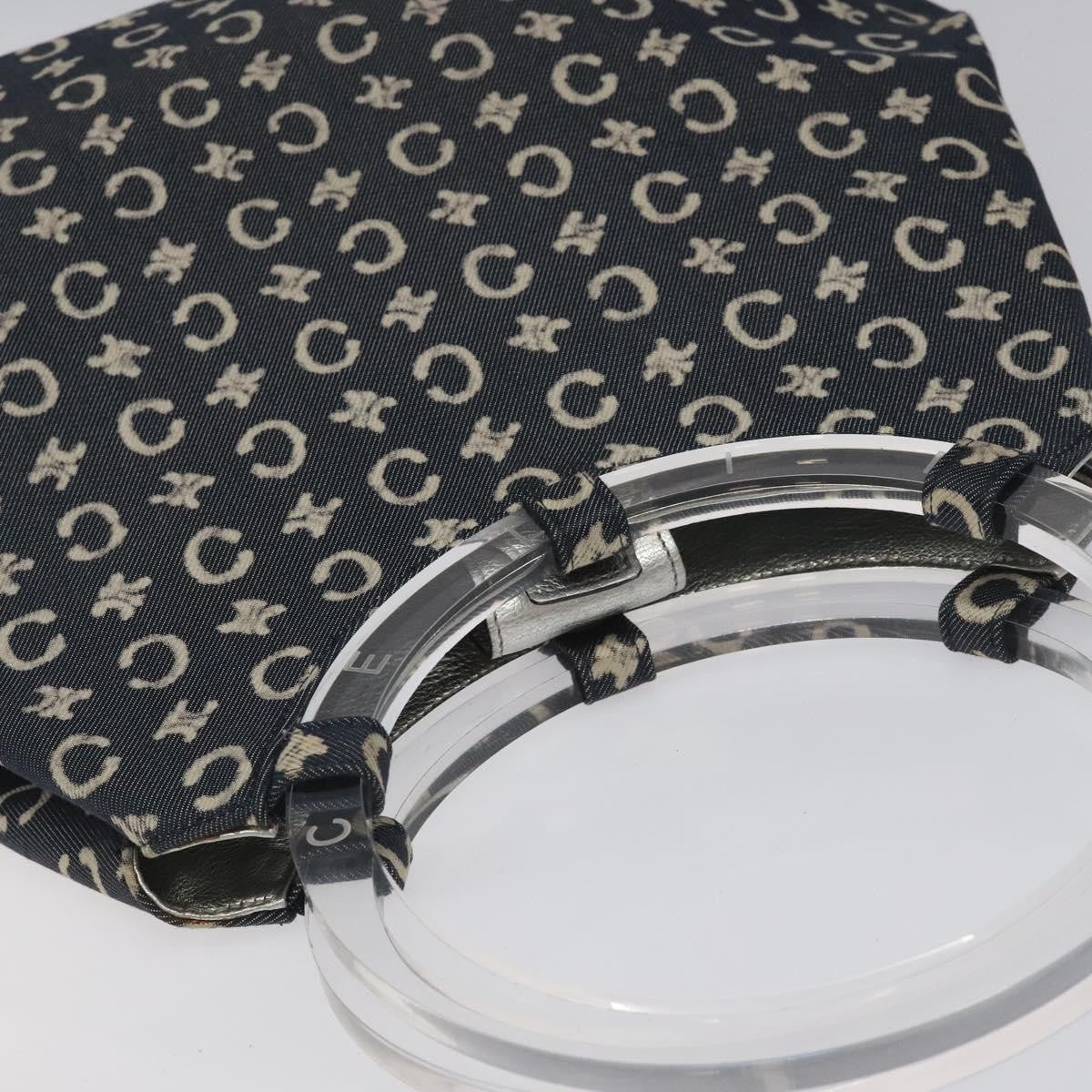 Celine C Sulky Shoulder bag Canvas and Leather, NAVY, CANVAS, Shoulder bag