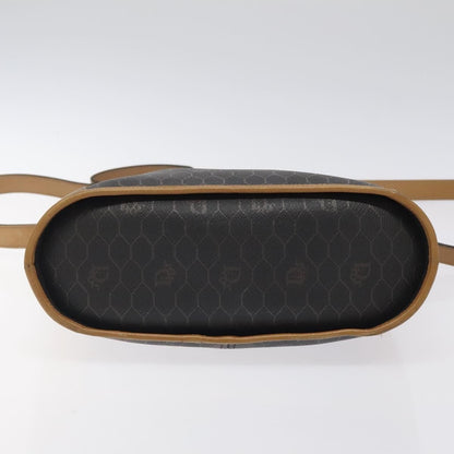 Christian Dior Vintage Honeycomb Flap Crossbody Bag Canvas and Leather, BLACK, CANVAS, Crossbody bag