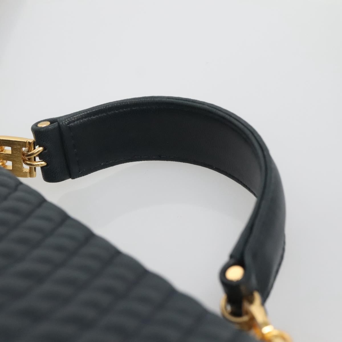 Bally Vintage Handbag Quilted Leather, Navy, Leather, Handbag