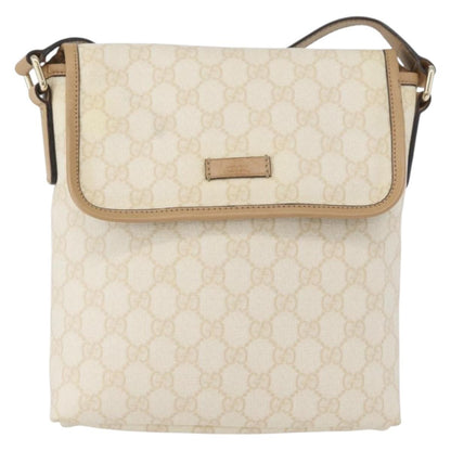 Gucci Flap Messenger GG Coated Canvas, Beige, Canvas, Shoulder Bag