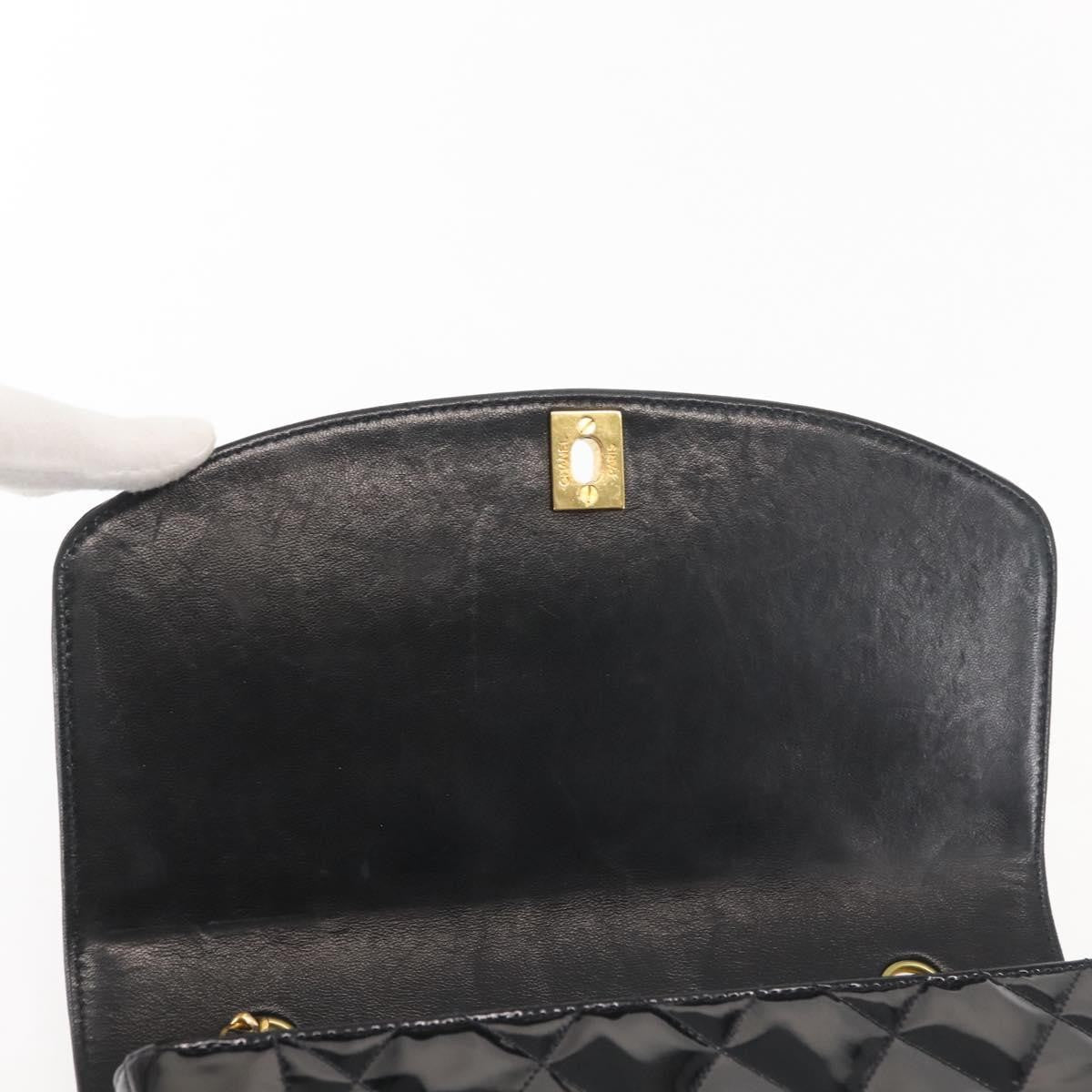 Chanel Vintage Diana Flap Bag Quilted Patent, BLACK, PATENT_LEATHER, Shoulder bag