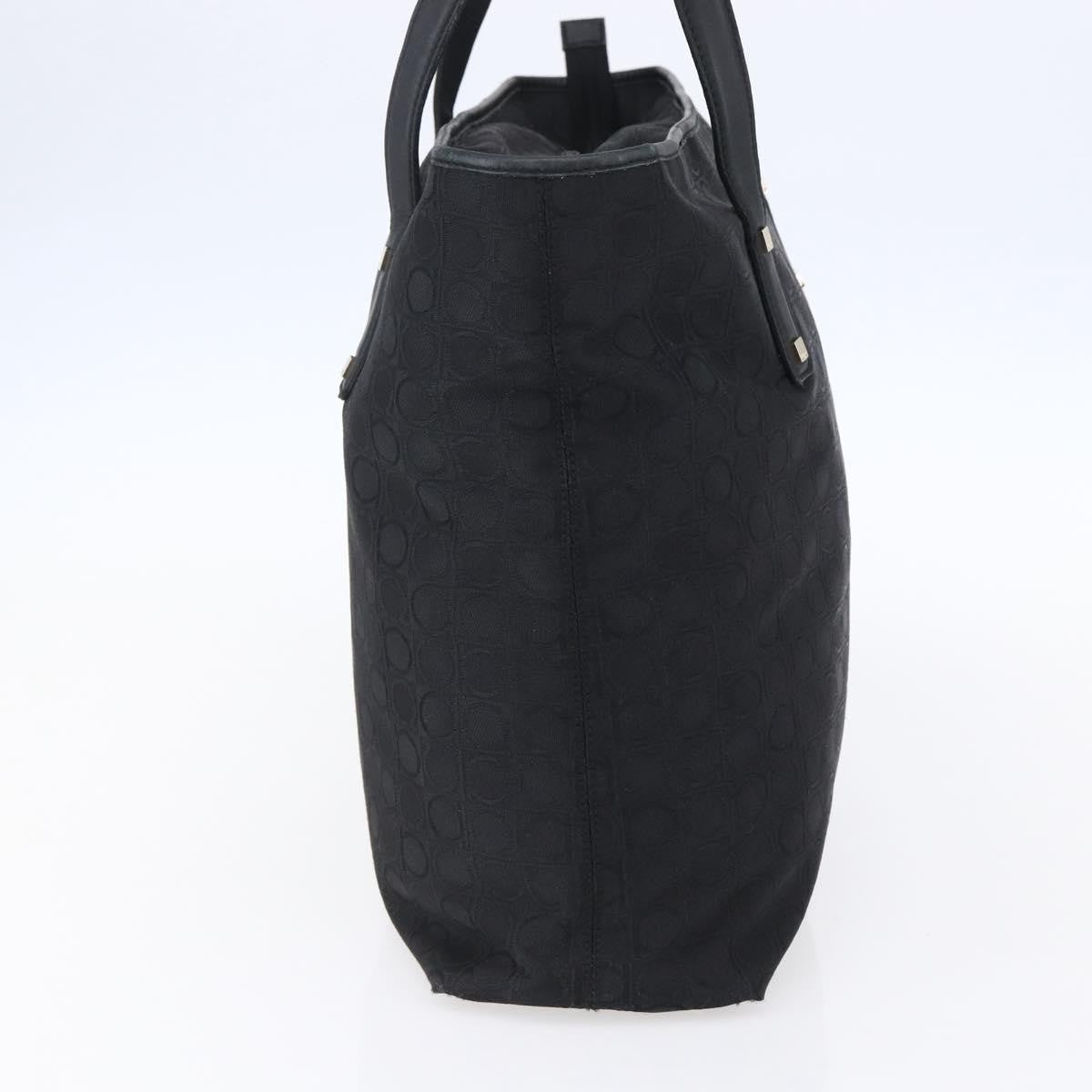 Salvatore Ferragamo Gancini Tote Gancini Canvas, BLACK, CANVAS, Tote bag