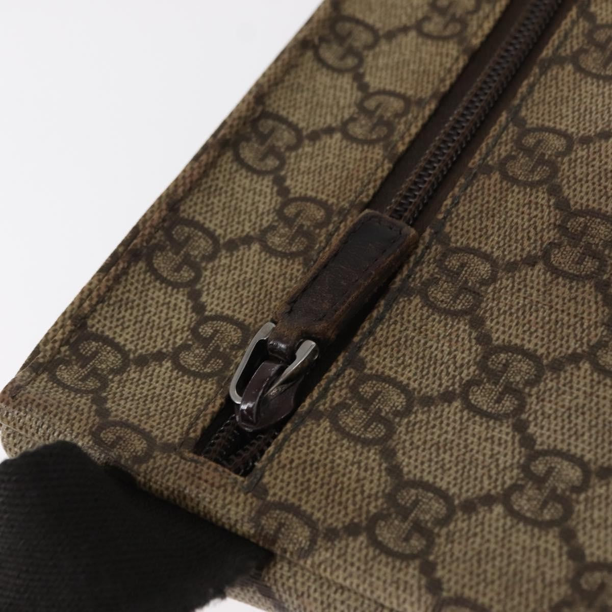 Gucci Vintage Double Belt Bag GG Canvas with Leather, BEIGE, CANVAS, Clutche & pouche