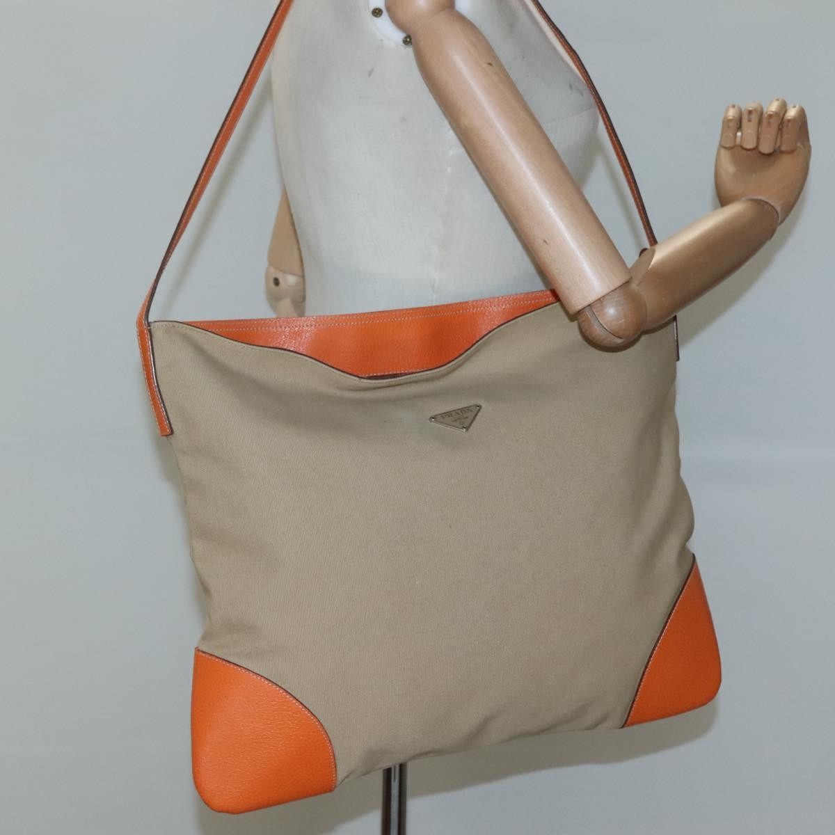Prada Flat Tote Canvas, BEIGE, CANVAS, Tote bag