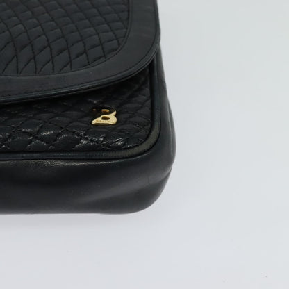 Bally Vintage Chain Shoulder Bag Quilted Leather, Navy, Leather, Shoulder Bag