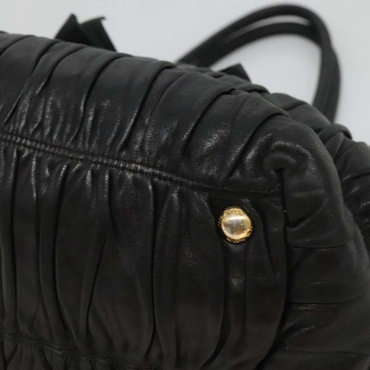 Prada Gaufre Ribbon handbag Leather, BLACK, LEATHER, Tote bag