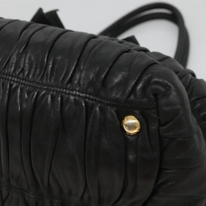 Prada Gaufre Ribbon handbag Leather, BLACK, LEATHER, Tote bag