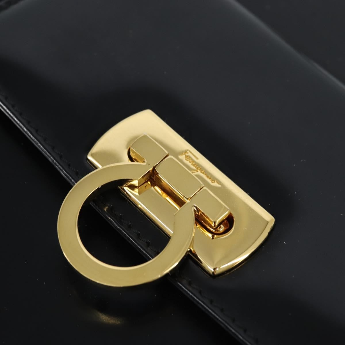 Salvatore Ferragamo Gancini handbag Patent leather, BLACK, PATENT_LEATHER, Handbag