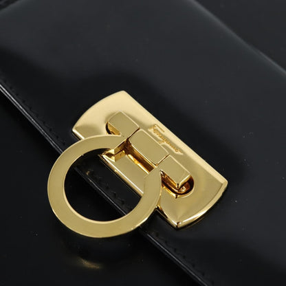 Salvatore Ferragamo Gancini handbag Patent leather, BLACK, PATENT_LEATHER, Handbag