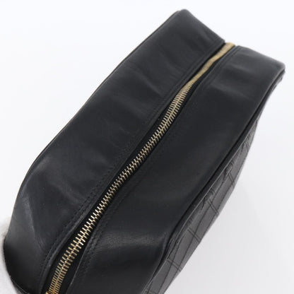 Chanel Vintage Toiletry Pouch Leather, Black, Patent Leather, Clutch