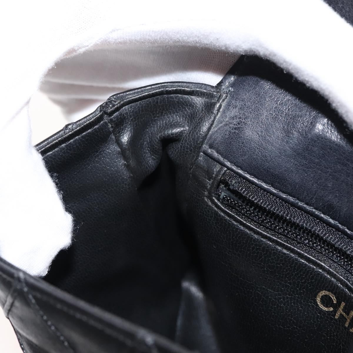 Chanel Vintage Flap Waist Bag Leather, BLACK, LEATHER, Clutche & pouche