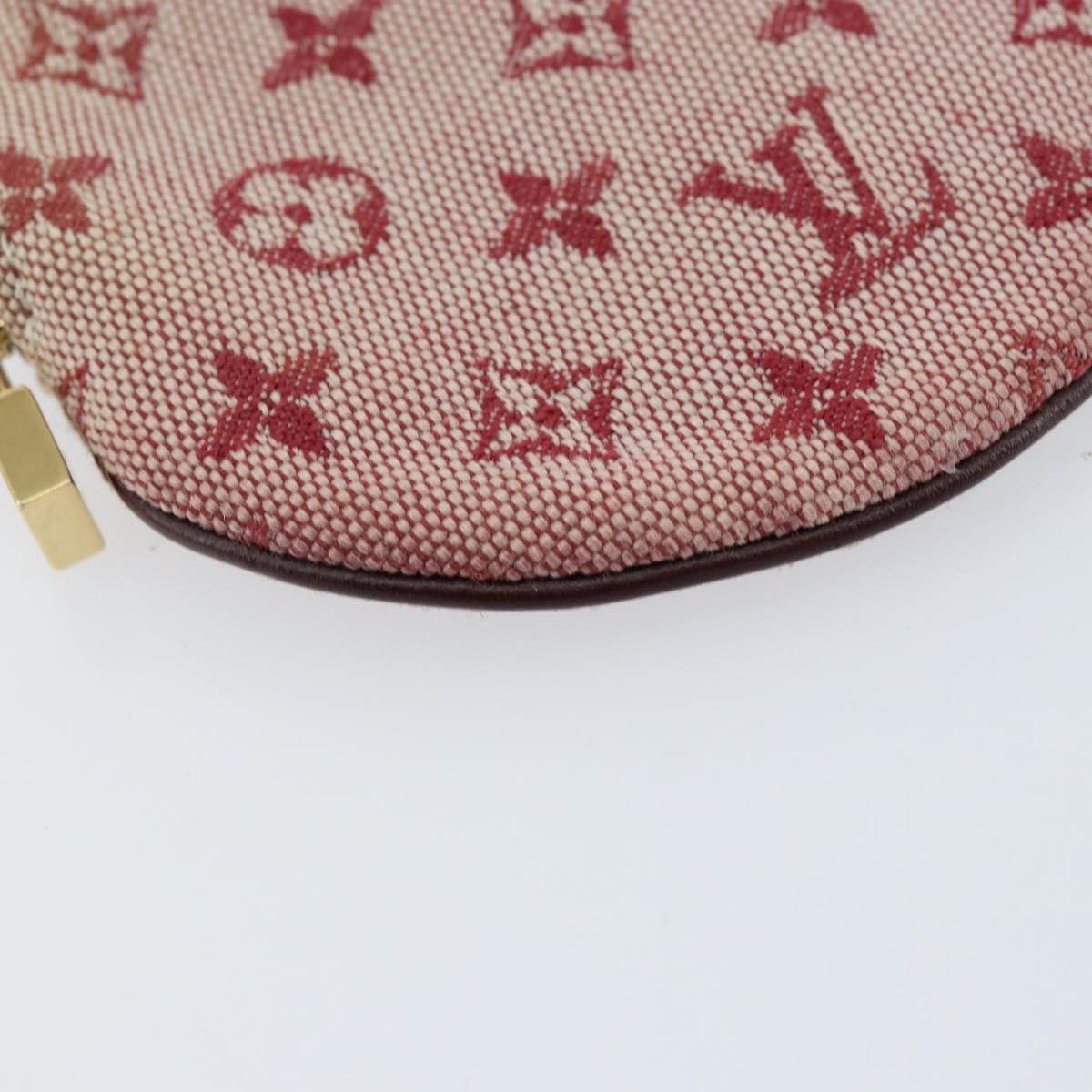 Louis Vuitton Round Coin Purse Mini Lin, RED, CANVAS, Wallets