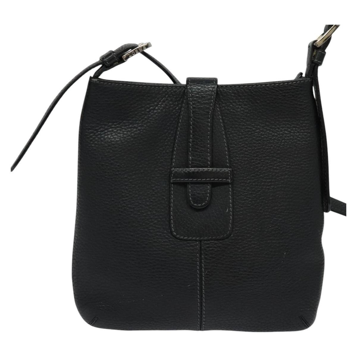 Loewe Vintage Shoulder Bag Leather, BLACK, LEATHER, Shoulder bag