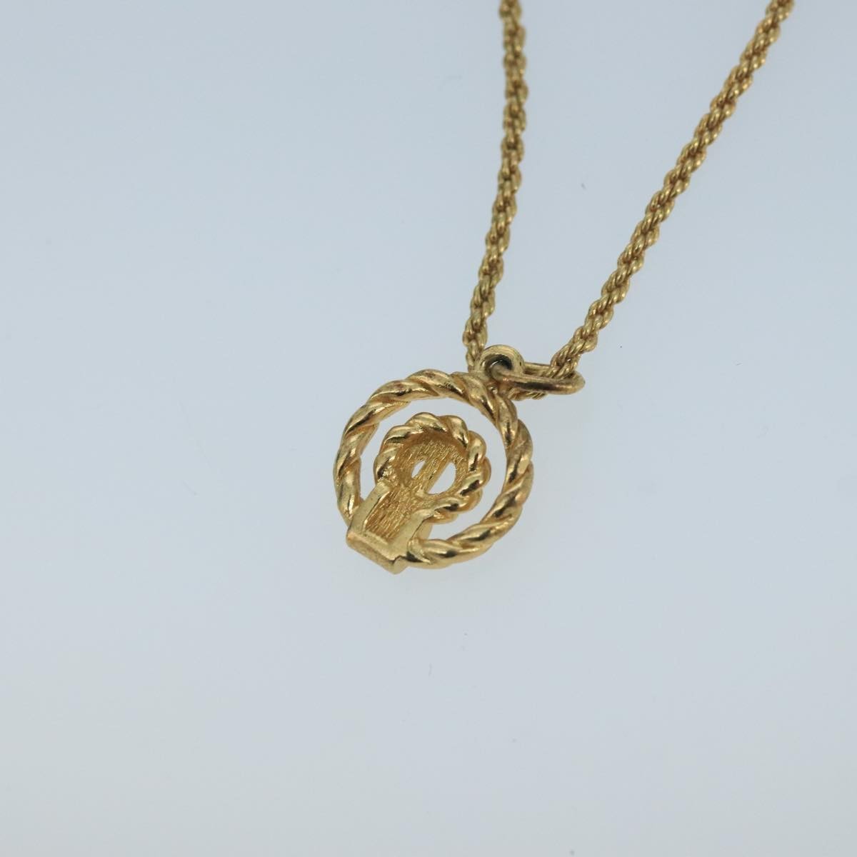 Christian Dior CD Pendant Necklace Metal, GOLD, METAL, Necklace