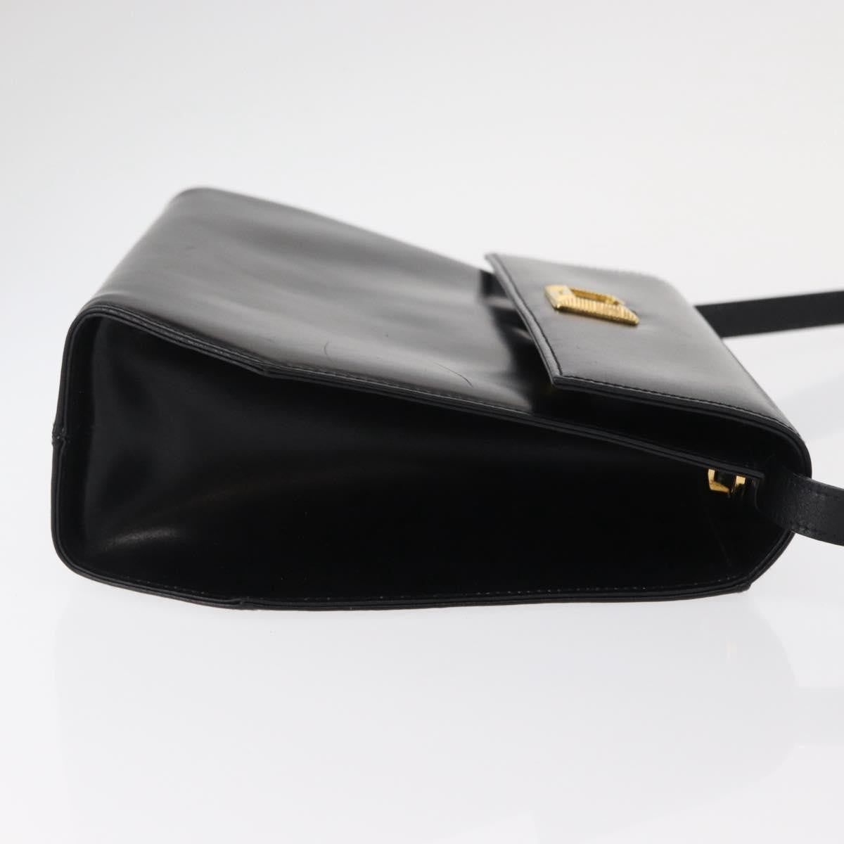 Salvatore Ferragamo Gancini Shoulder Bag Leather, BLACK, LEATHER, Shoulder bag