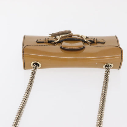 Gucci Emily Chain Flap Bag Patent, BEIGE, PATENT_LEATHER, Shoulder bag