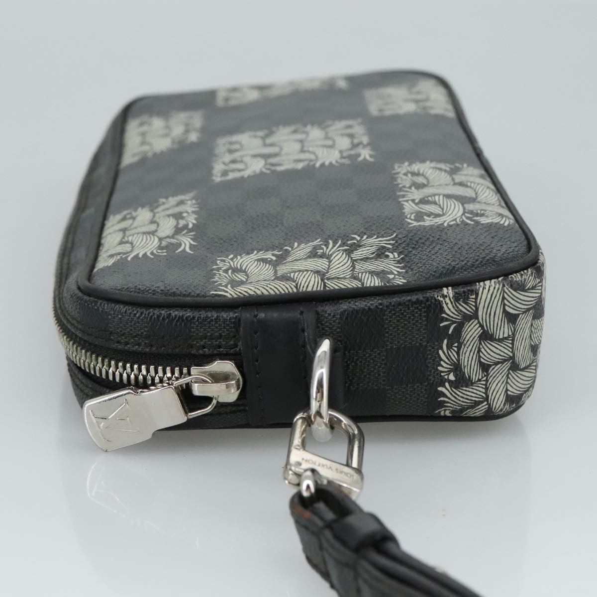 Louis Vuitton Pochette Volga Limited Edition Nemeth Damier Graphite, GRAY, CANVAS, Clutche & pouche