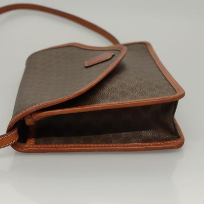 Celine Vintage Macadam Shoulder Bag Canvas and Leather, Brown, Canvas, Shoulder Bag