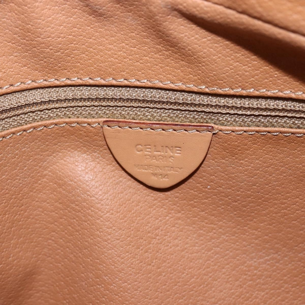 Celine Vintage Macadam Shoulder Bag Canvas and Leather, BROWN, CANVAS, Shoulder bag