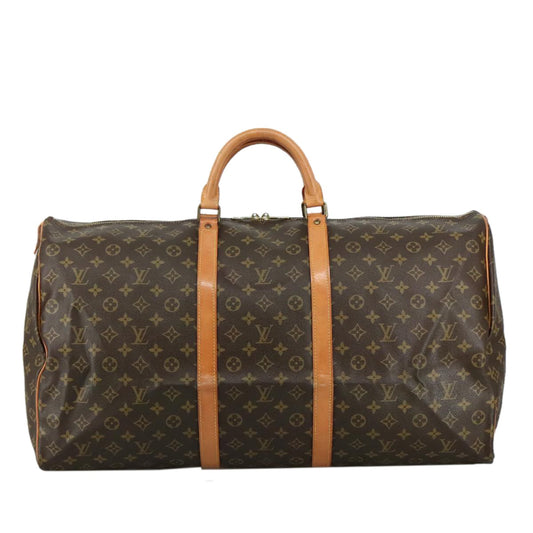 Louis Vuitton Keepall Bag Monogram Canvas, BROWN, CANVAS, Travel bag