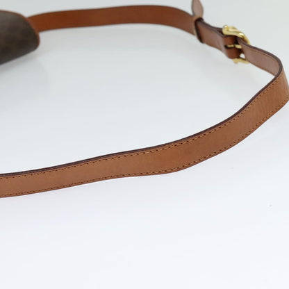 Celine Vintage Macadam Shoulder Bag Canvas and Leather, Brown, Canvas, Shoulder Bag
