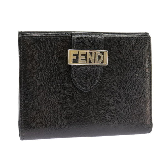 Fendi Bifold Flat Wallet Joshua Vides Printed Leather, BLACK, LEATHER, Wallets