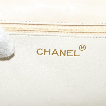 Chanel Vintage CC Full Flap Bag Quilted Lambskin, BEIGE, LEATHER, Shoulder bag
