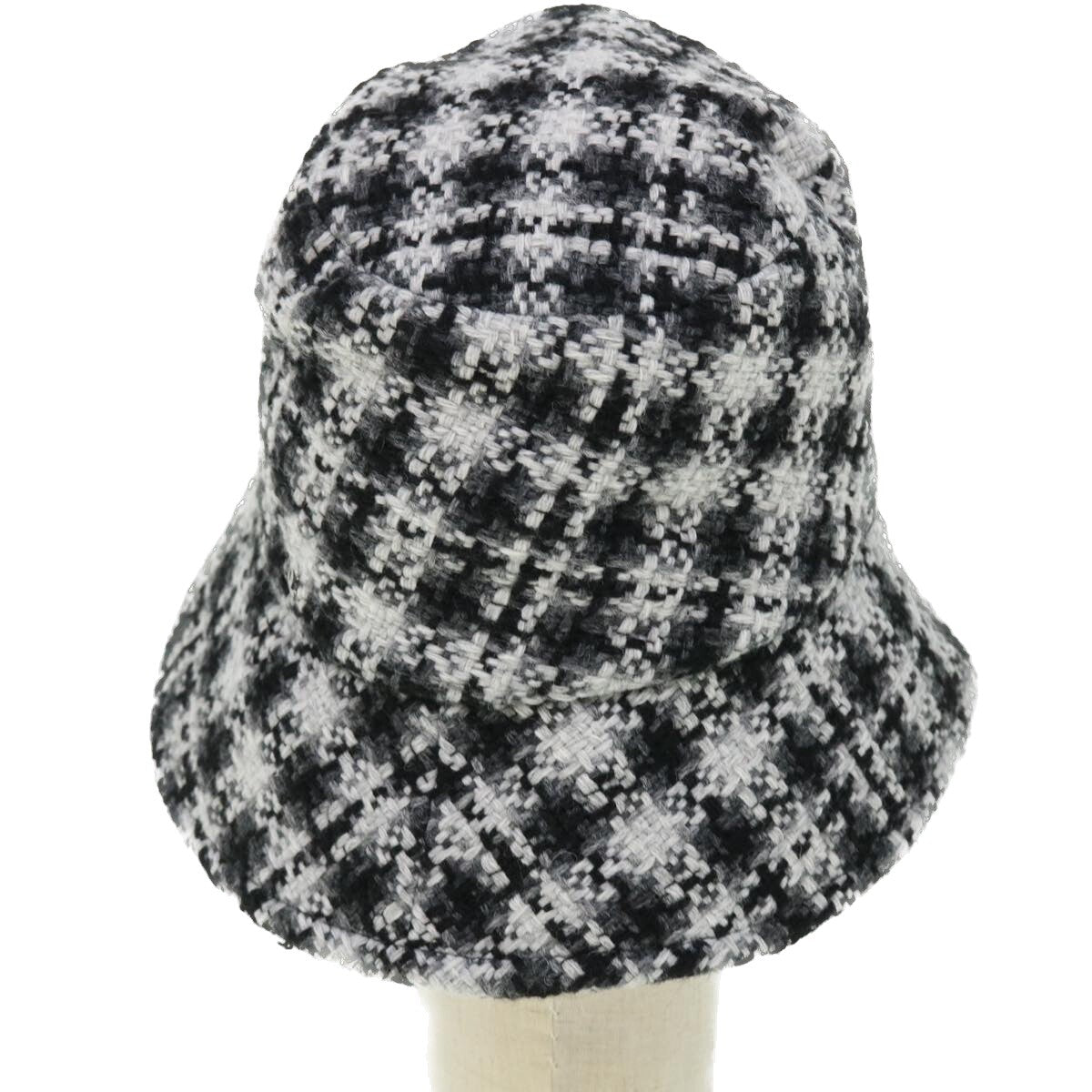 Chanel Beaded CC Bucket Hat Wool, WHITE, WOOL, Head accessory