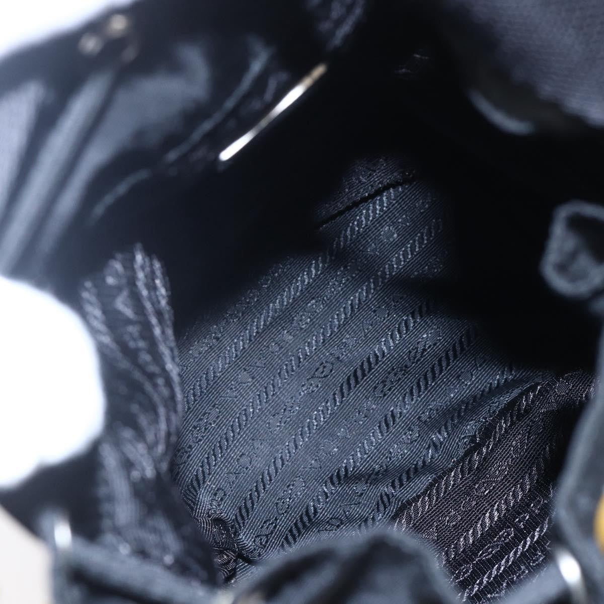 Prada Duet Drawstring Bucket Bag Tessuto, Black, Nylon, Handbag