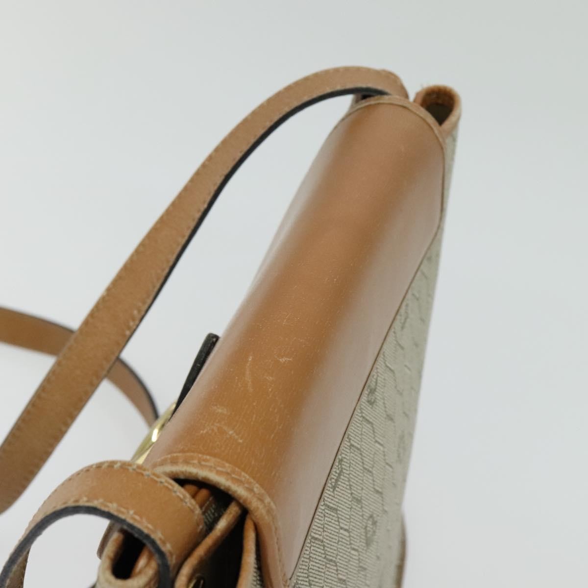 Christian Dior Vintage Honeycomb Shoulder Bag Canvas and Leather, BEIGE, CANVAS, Shoulder bag