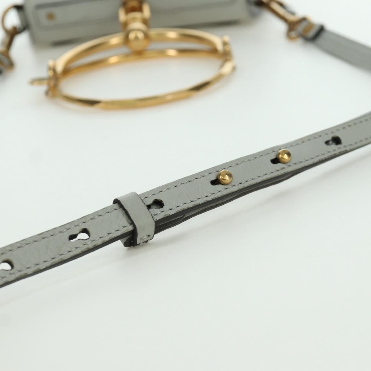 Chloe Nile Crossbody Bag Leather, GRAY, LEATHER, Shoulder bag