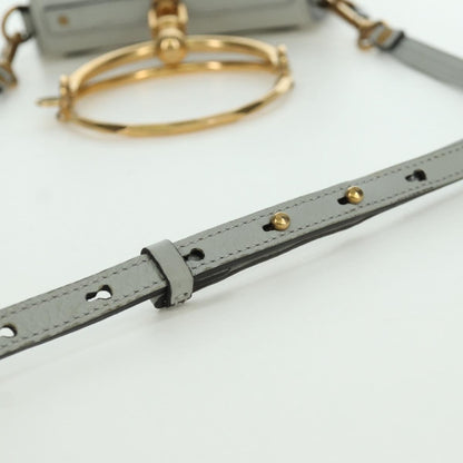 Chloe Nile Crossbody Bag Leather, GRAY, LEATHER, Shoulder bag