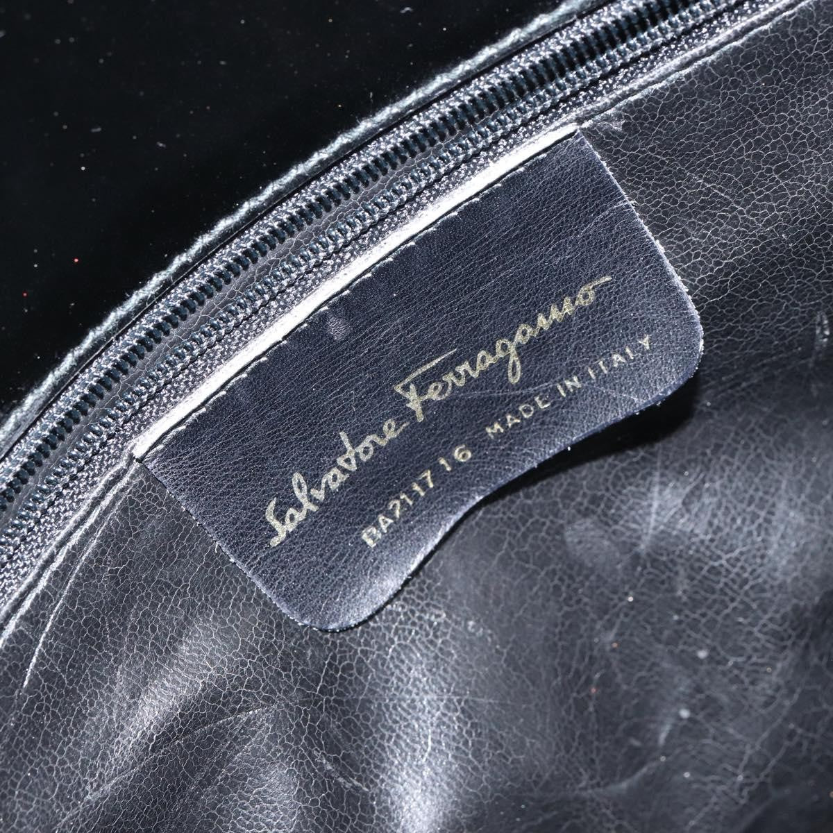 Salvatore Ferragamo Wanda Handbag Patent Leather, BLACK, PATENT_LEATHER, Handbag