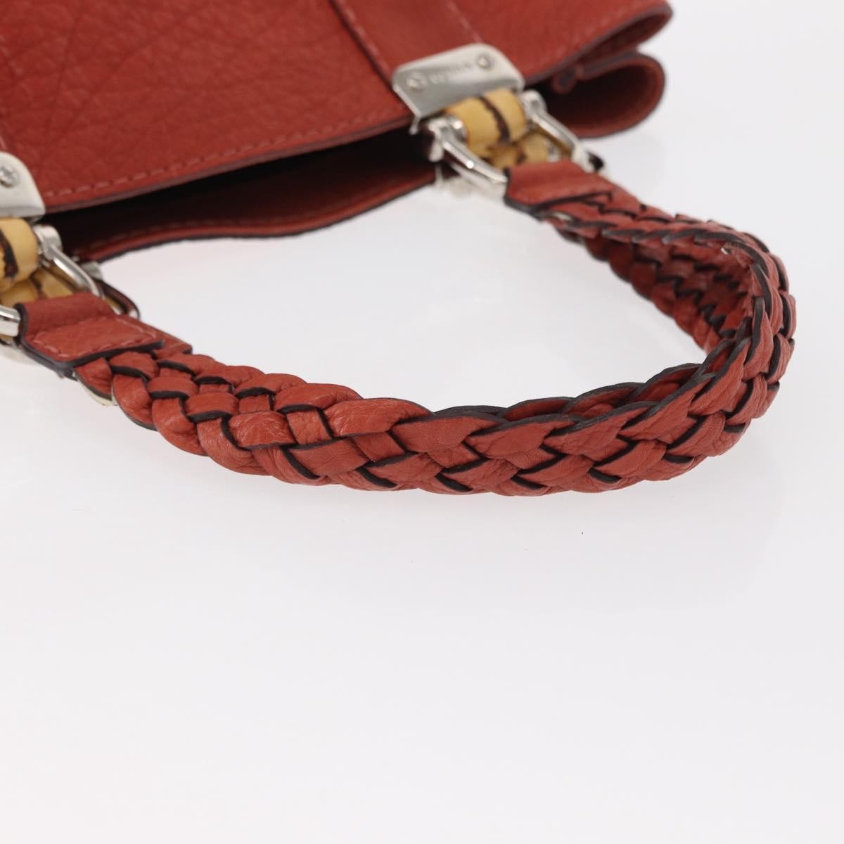 Gucci Vintage Bamboo Handle Bag Leather, RED, LEATHER, Handbag