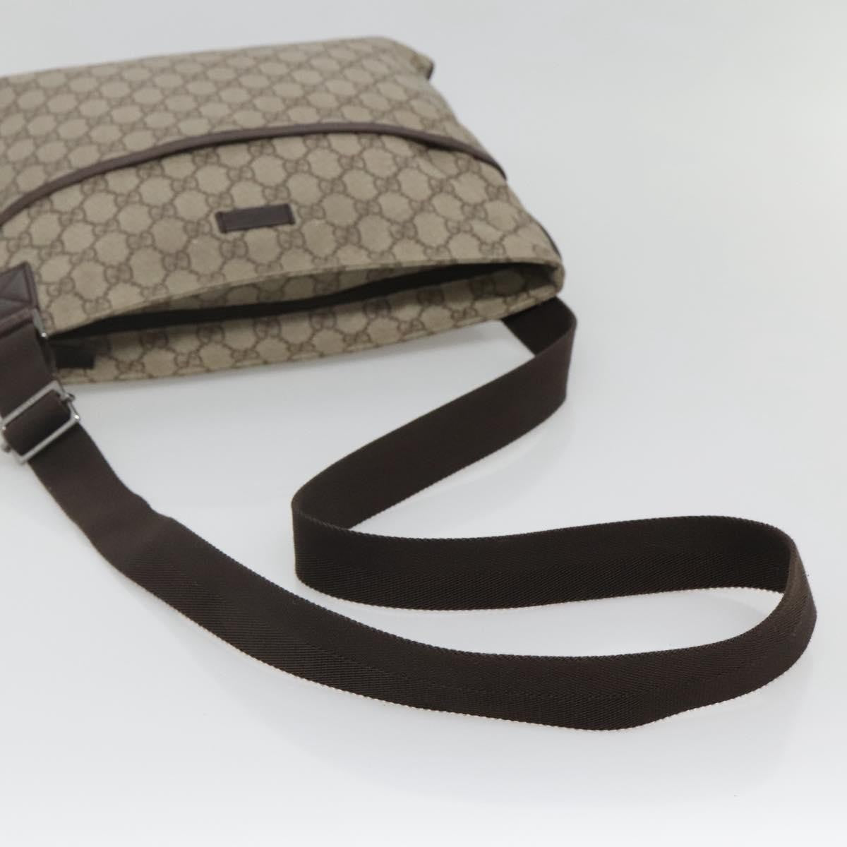 Gucci Zip Top Messenger Bag GG Coated Canvas, BEIGE, CANVAS, Shoulder bag