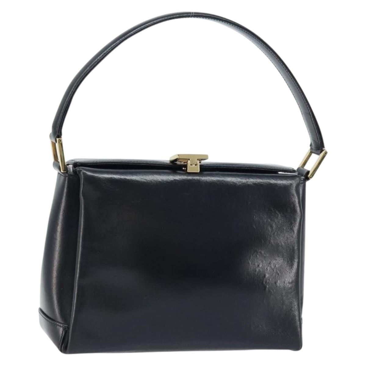 Gucci Vintage Convertible Box Crossbody Bag Leather, BLACK, LEATHER, Handbag