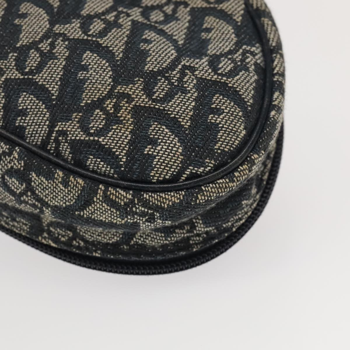 Christian Dior Vintage Saddle Coin Purse Diorissimo Canvas, NAVY, CANVAS, Wallets