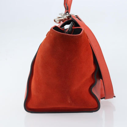 Celine Trapeze Bag Leather with Suede, Orange, Leather, Handbag